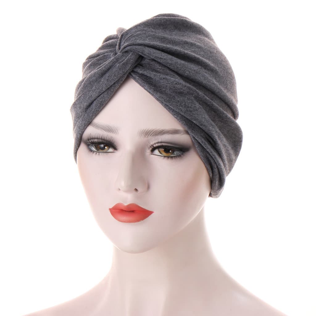 Boné turbante indiano estiramento pano torção doce cor Base boné indiano turbante boné pulôver