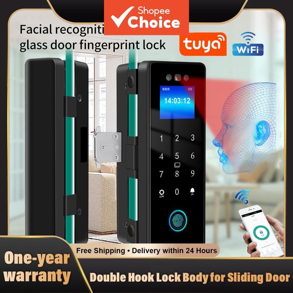 Fechadura Inteligente De Reconhecimento Facial WiFi Com Tela Sensível Ao Toque LCD , Teclado , Impressão Digital E Entra