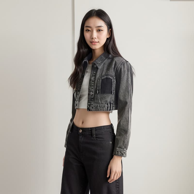 Jaqueta jeans feminina outono novo estilo fino-ajuste jaqueta pequena jaqueta superior feminina estilo curto ombro denim