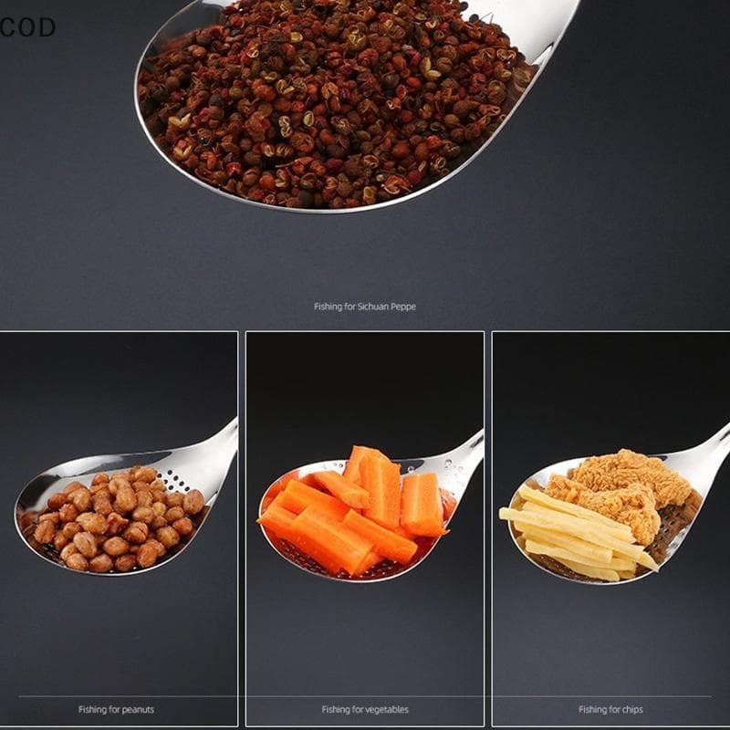 [gla] Colher De Filtro De Aço Inoxidável Skimmer Com Fenda Coador De Pimenta Cozinha Drenagem De Espaguete Filtragem De