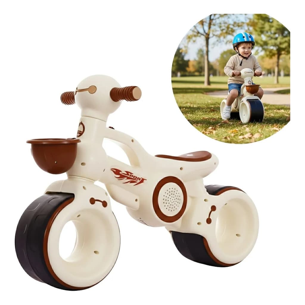 Bike De Equilíbrio Infantil Balance Branco Som Importway