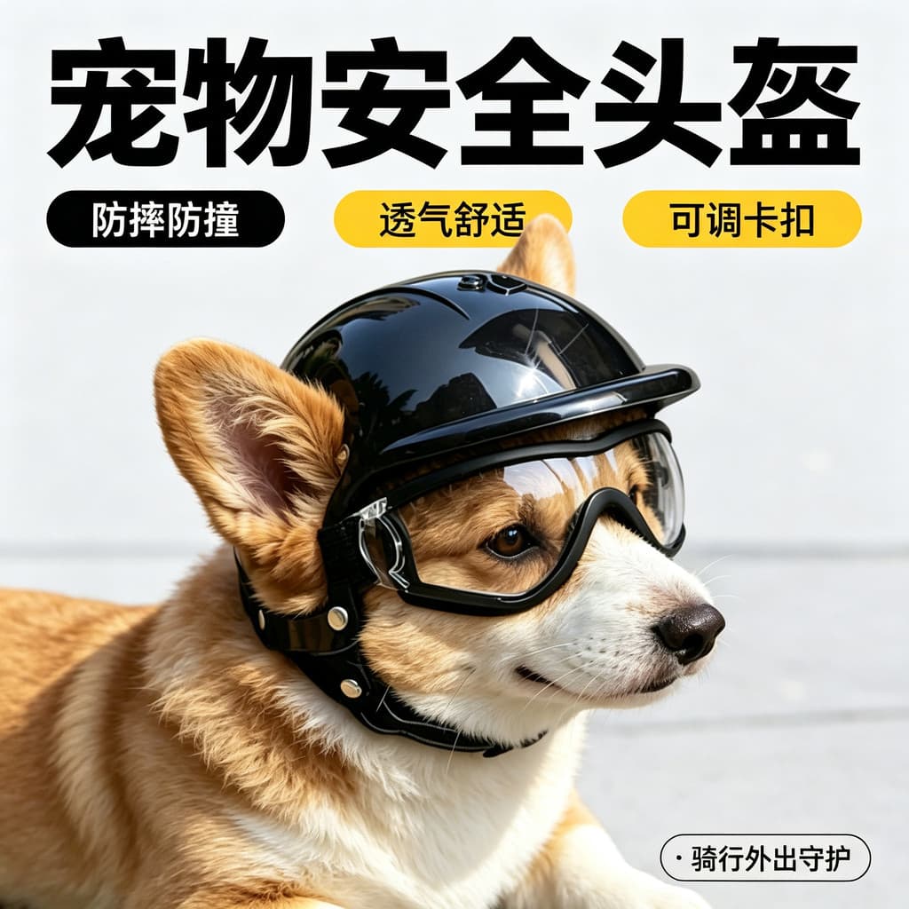 Capacete para animais de estimação Óculos à prova de vento Óculos de sol Cachorro Gato Motocicleta Esportes ao ar livre