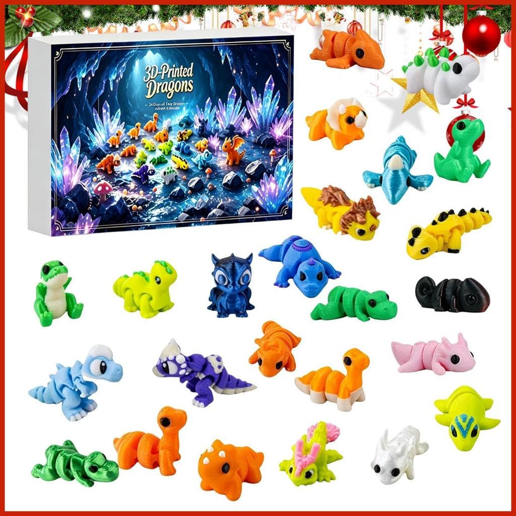 Calendário De Contagem Regressiva 2026 Para O Natal Articulado Fidget Dragon Figuras 24 Dias De habke1br