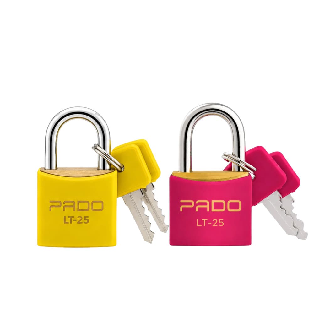Kit 2 Cadeados de Latão de 25mm LT25 Amarelo + Rosa Pado