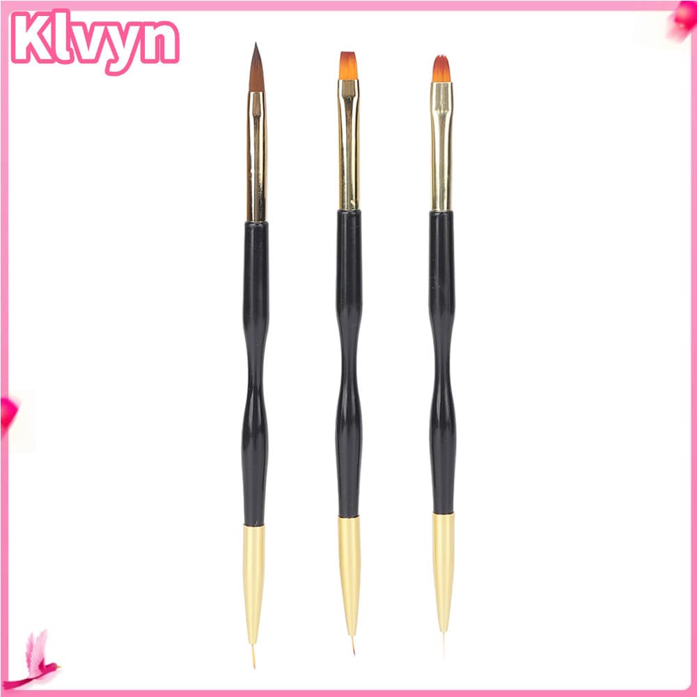 Klvyn-br Nail Art Brush Painting 3pcs Liner Drawing Ergonômico com tubo de armazenamento para iniciantes em salão de