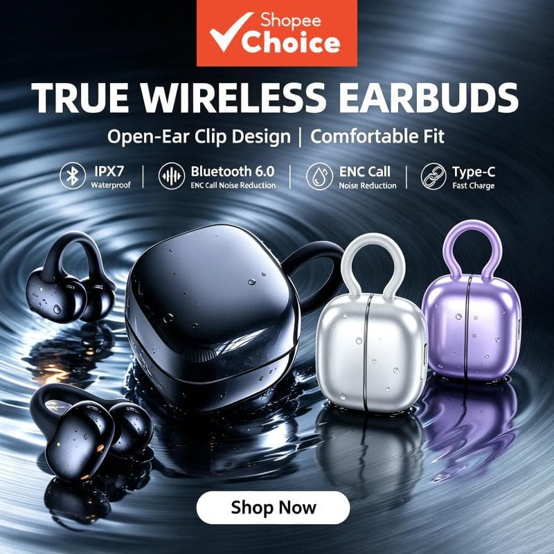Fones de Ouvido U2, Fones Auriculares, Fones de Ouça Puro, Fones de Ouvido com Presilha, Conexão Dupla Bluetooth,