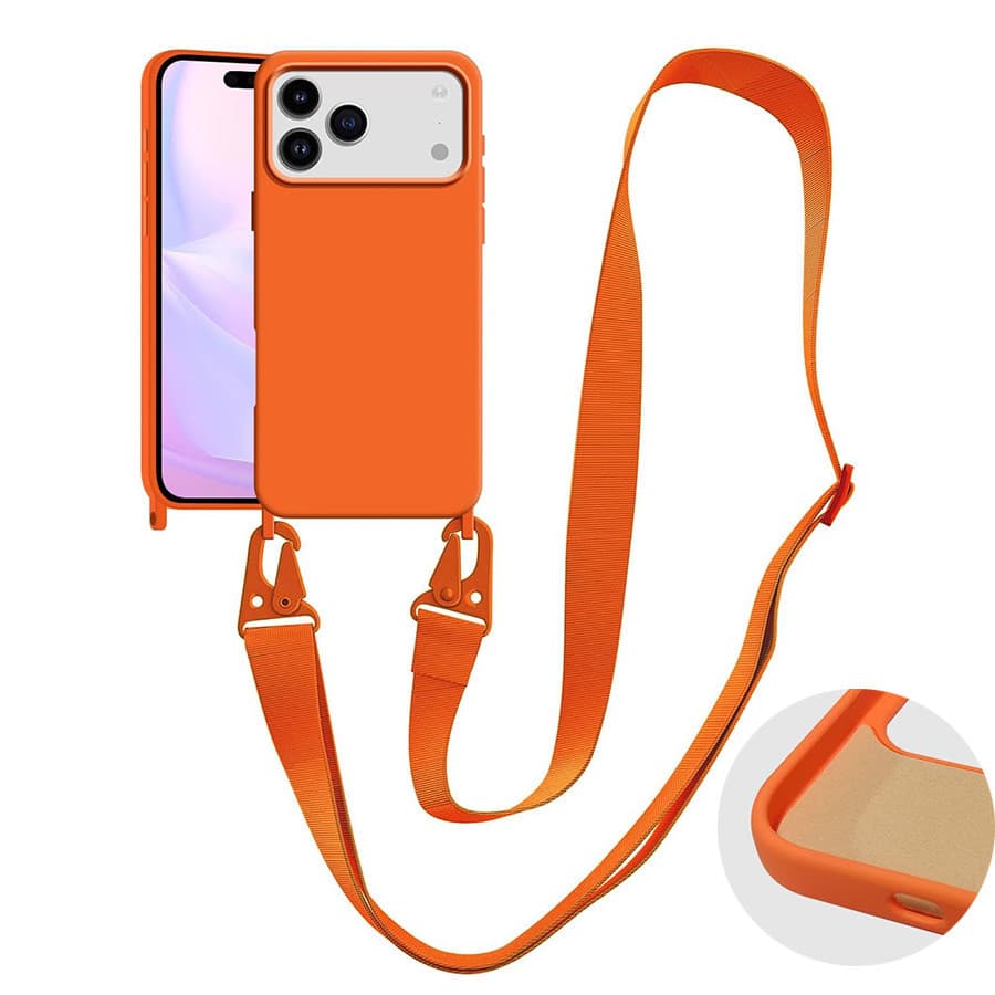 Para iPhone 17 Air 16 Plus 17 Pro Max Capa Com Cordão Crossbody Case Alça Ajustável À Prova De Choque Proteção Contra Qu
