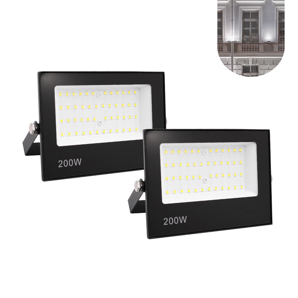 Refletor Led 200/300/400w Holofote Prova D'água Bivolt Luz Forte Branco Frio