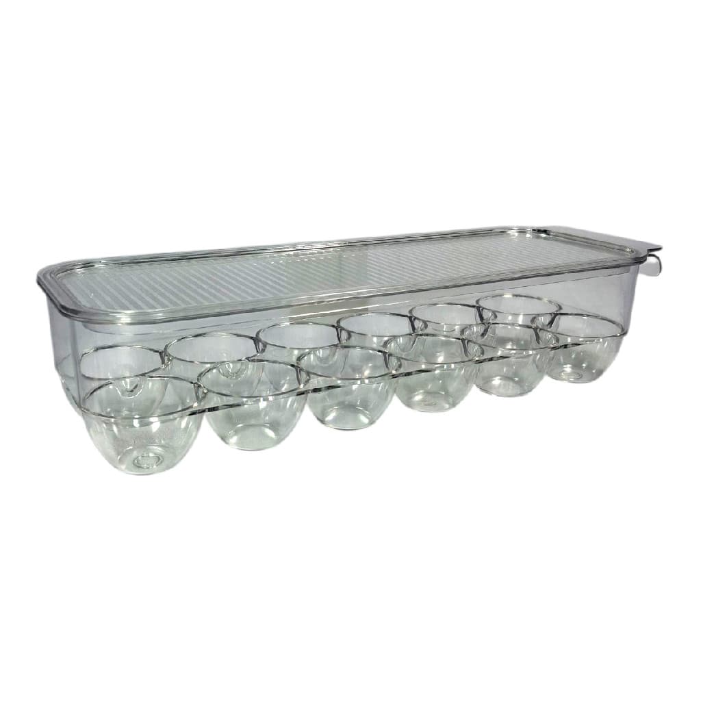 Porta Ovos Organizador Dispenser De Geladeira 12 18 Ou 24 Lugares  Bandeja Acrílico Transparente