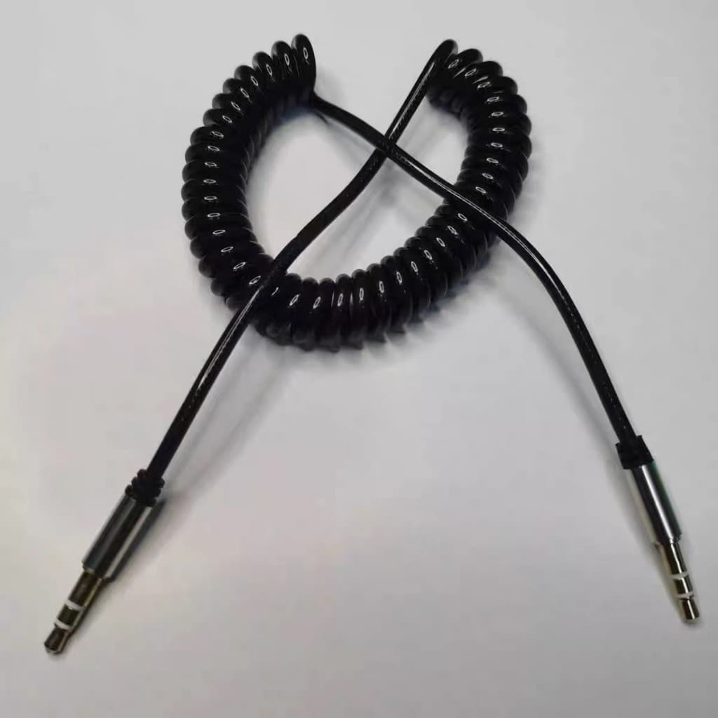 kit com 3 Cabo Auxiliar P2 x P2 90° Espiral Stereo – Compatível com Celular, MP3, MP4 ITA-18