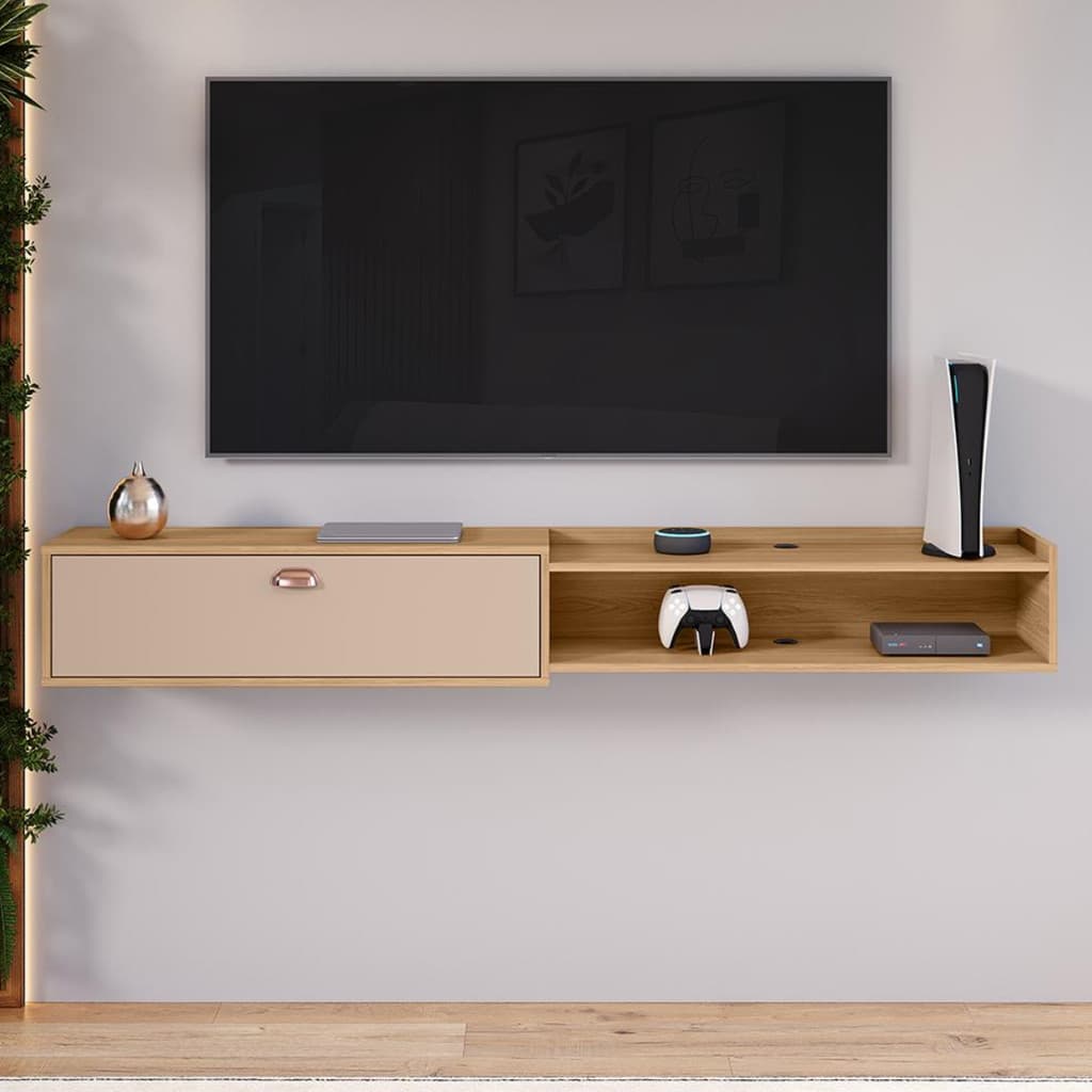 Rack Suspenso  King 1,80 Decorativo TV 75 Polegadas Sala de Estar Home Supremo - Varias Cores