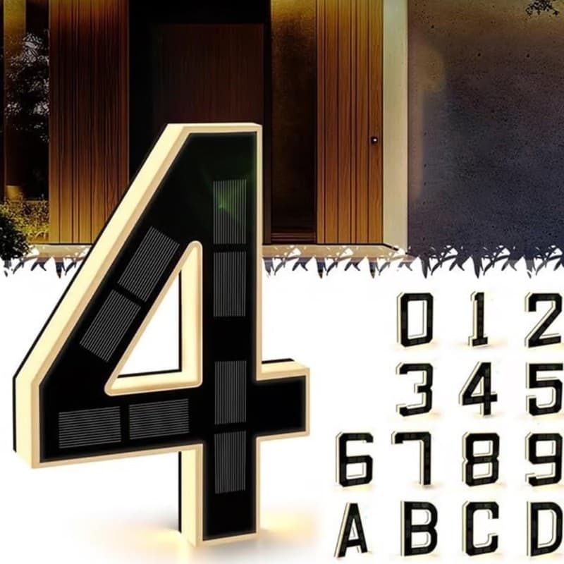 Estone Iluminado Números Casa Para Fora 2026 Endereço Iluminados À Prova D Sinal Moderno LED Light up Back