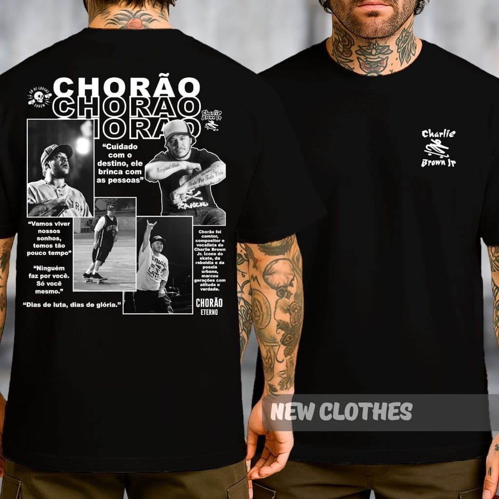 Camiseta Chorão Unissex Charlie Brown Banda Rock Homenagem Saudades Eternas