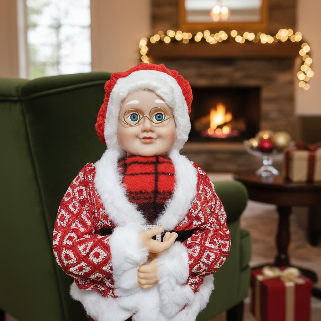Mamãe Noel 50 Cm Boneco Premium Qualidade Decoração Vermelho