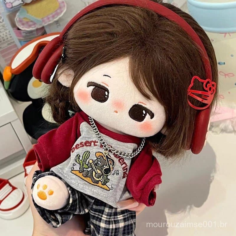 [Apenas roupas] 20cm roupas de bebê bonito Casual estilo Retro não atributo algodão roupas de bebê camiseta Shorts prima