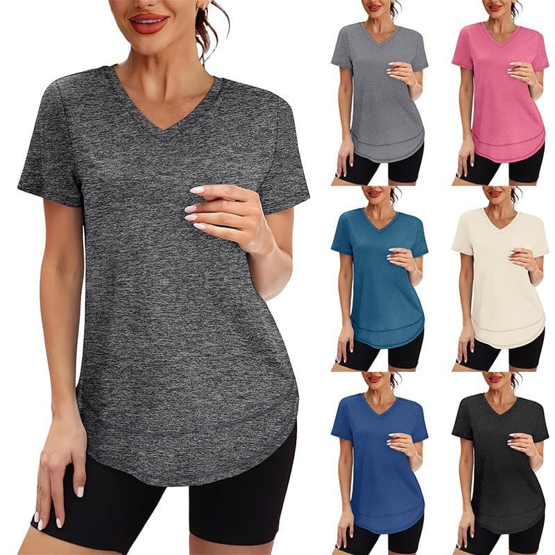 Camiseta Feminina De Verão , tops Femininos , Esportes Secagem Rápida , Corrida , Fitness ,