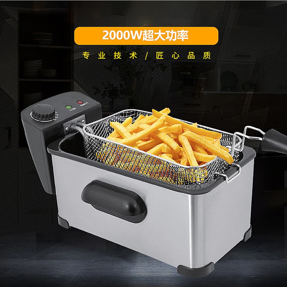 Fritadeira de óleo pote comércio exterior padrão britânico Hong Kong fritadeira doméstica 3.5L fritadeira elétrica cozin