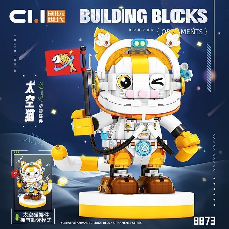 Moda jogar espaço gato montado blocos de construção criativo compatível Lego educacional crianças presentes modelo Anima