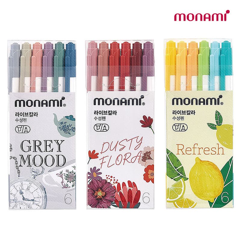 Coreia monami monami espessura de duas cabeças monami cor fluorescente pintura marcação cor ao vivo