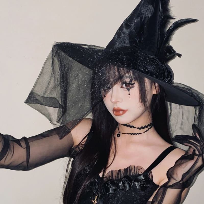 Halloween cos assistente chapéu vestir-se chapéu de bruxa chapéu de bruxa foto decoração adereços chapelaria reunião anu
