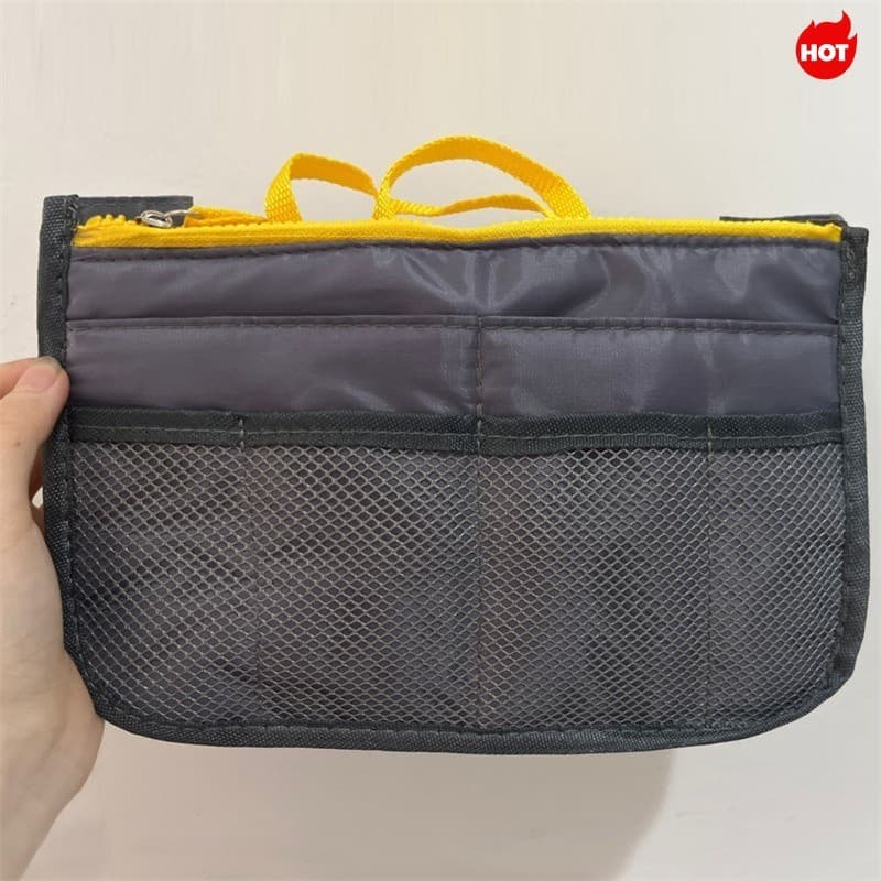 < LA > Bolsa Multifuncional De Poliéster De Grande Capacidade Com Zíper Duplo E Vários Compartimentos Pendurados