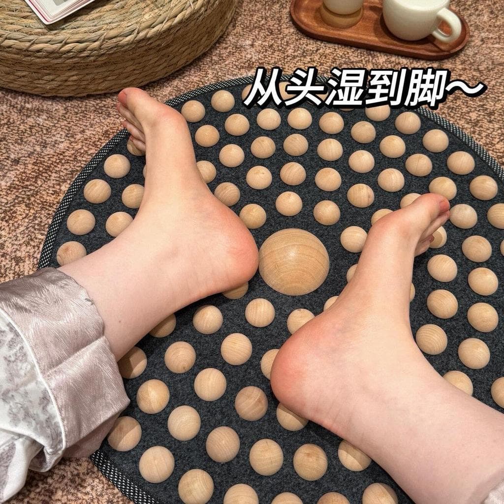 Almofada de massagem para pés, massageador de ponto de acupuntura doméstico, terapia de pés, meridiano, madeira sólida,