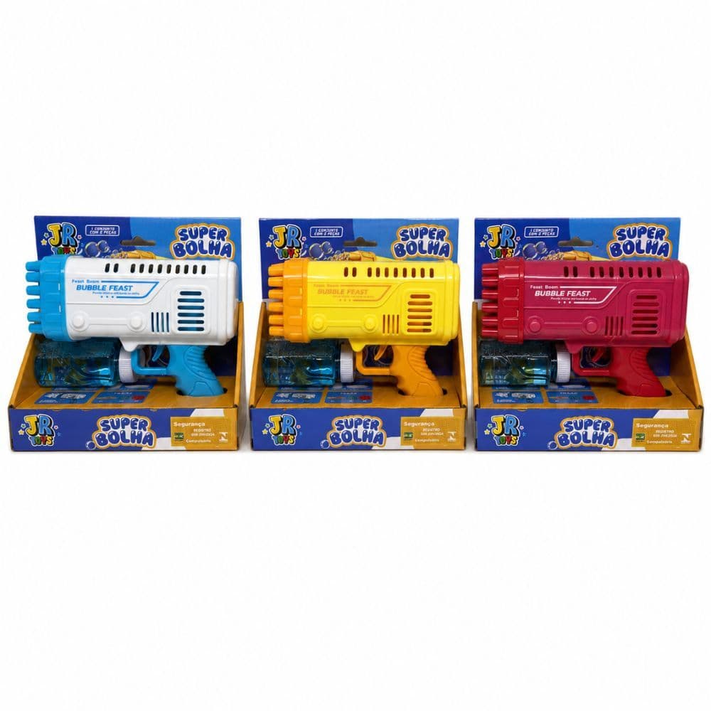 PISTOLA DE PLASTICO, LANCA BOLHA DE SABAO, C/ MOTOR A PILHA CONJ - UN JR0822T