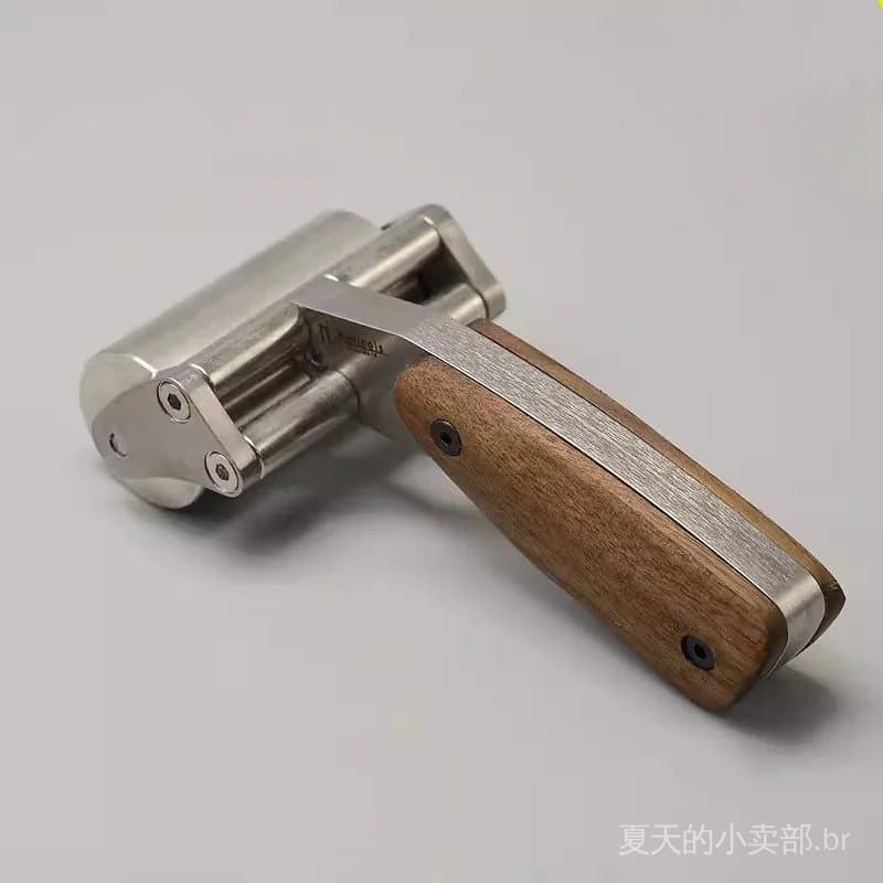 Nattools Rolo de Pressão para Couro de Alta Resistência, com Cabo de Nogueira Preta, Fabricado em Aço Inoxidável 304, Fe