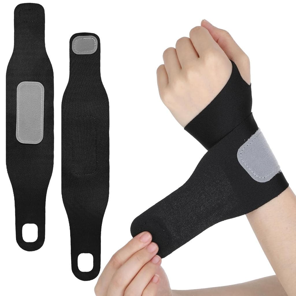 Nogeqi 2 Pcs Ultra-Thin Wrist Wrap, Elastic Wrist Brace For Tendonitis Fit Left Or Right Hand For Carpal Tunnel Pain Rel