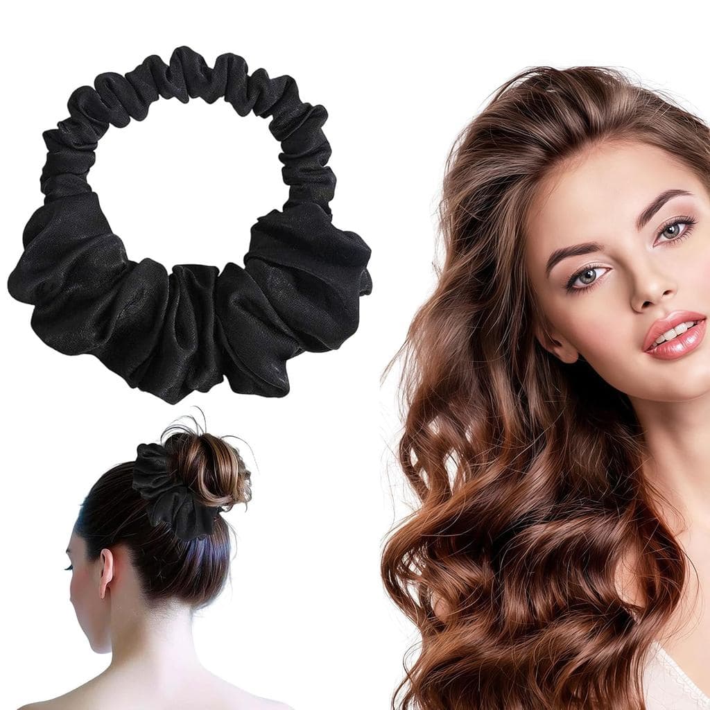 Modelador de Cabelo Sem Calor, Cachos Sem Calor Durante a Noite, Elásticos de Cabelo Pretos para Cachos Sem Calor para C