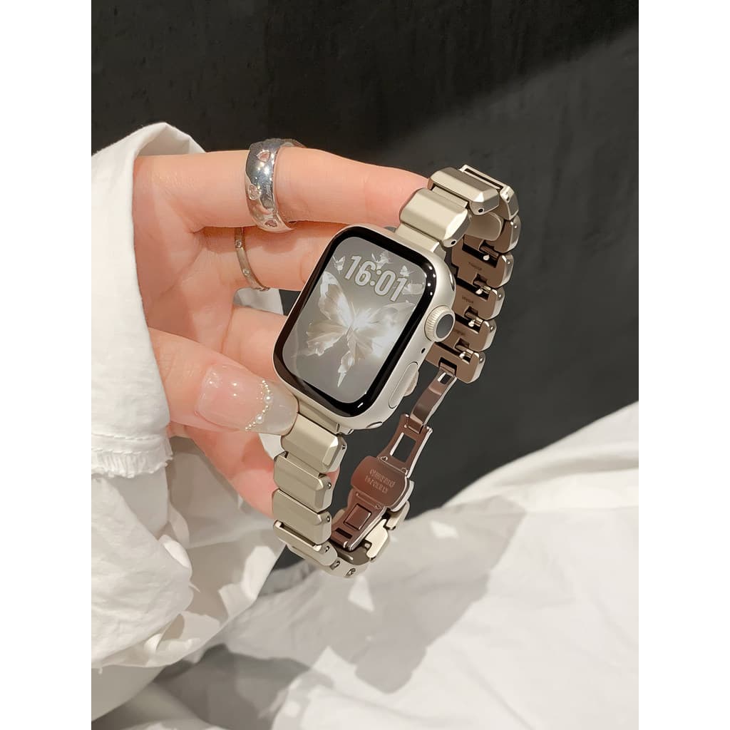 relogio feminino relogio feminino luxo Uhada Adequado para Apple Watch Strap Novo Estilo Pequeno Cubo Açúcar Corrente de
