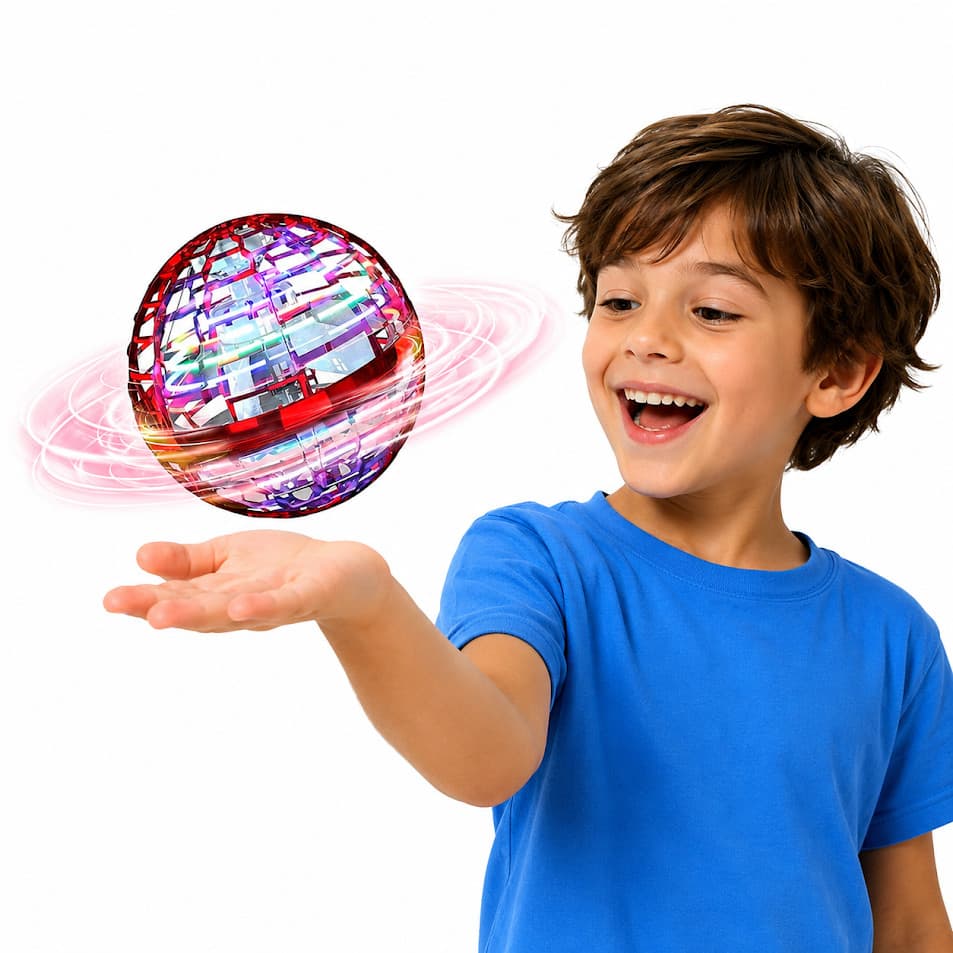 Brinquedo Bola Drone Voadora Sensor Luz Infantil Boomerang