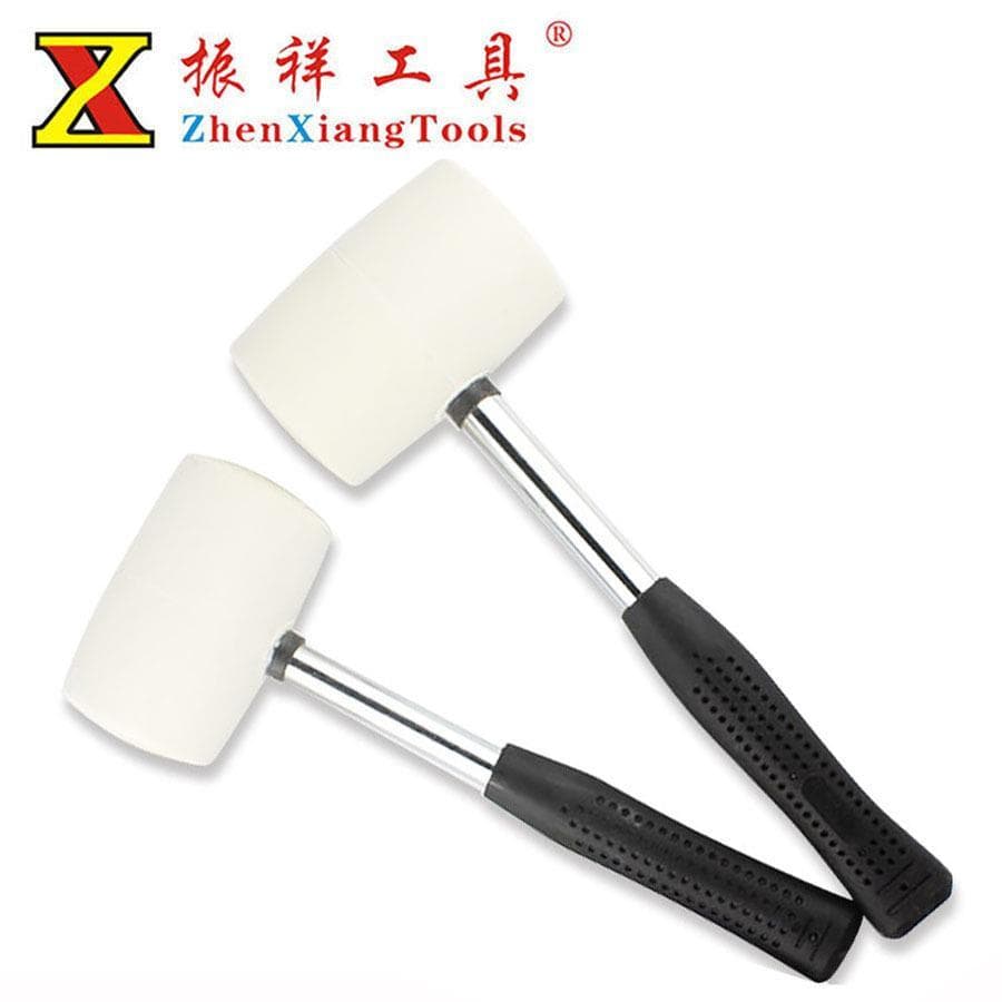 Martelo de borracha branco Martelo de borracha cozido americano Tubo de aço Alça de plástico Martelo de instalação de pi
