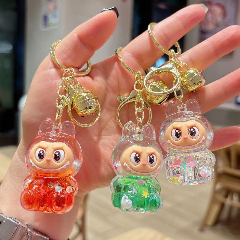 Criativo acrílico Glitter chaveiro bonito kiki ornamentos boneca saco pingente presente chaveiro