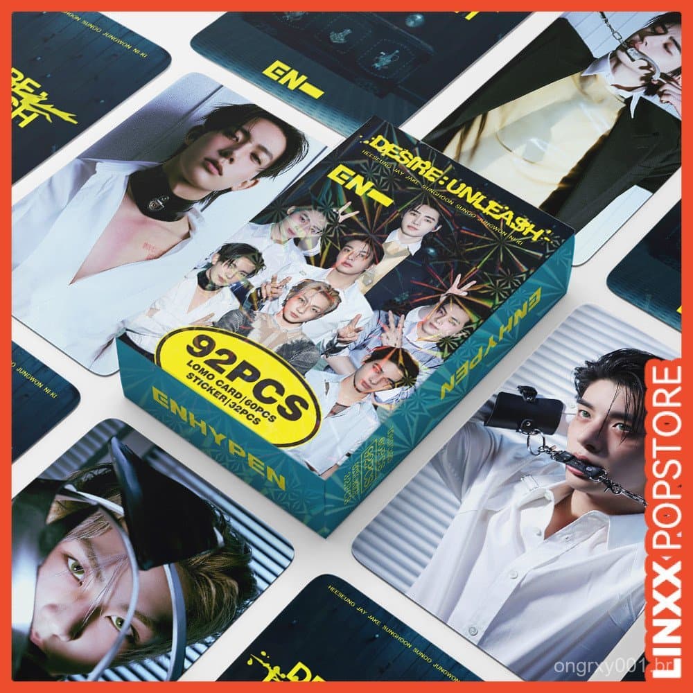 LINXX 92pcs ENHYPEN DESIRE Unlash Álbum Lomo Cartões Com Fotos HD De A Laser Coleção De Fãs Kpop Mercadoria Colecionável