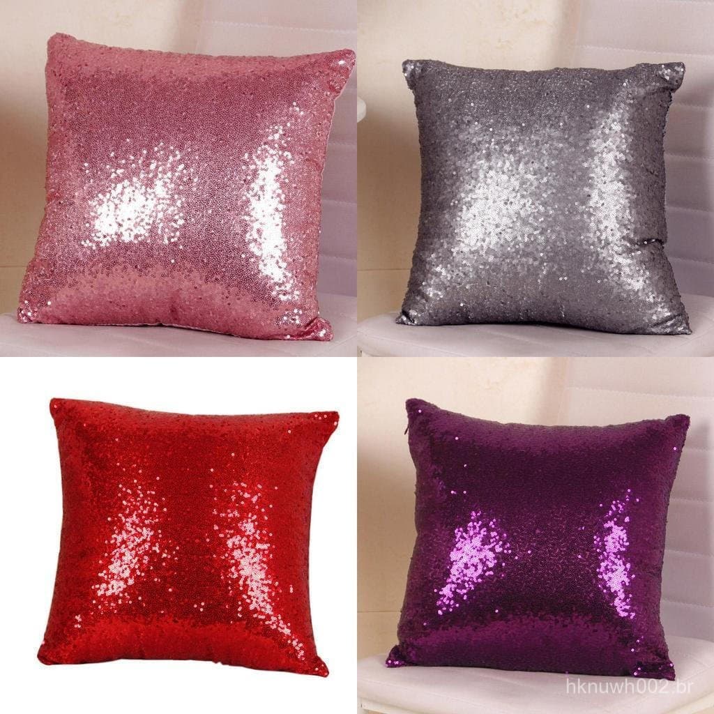 Almofada Deslumbrante Capa De Lantejoulas Para Um Toque Glamouroso Em Qualquer Espaço