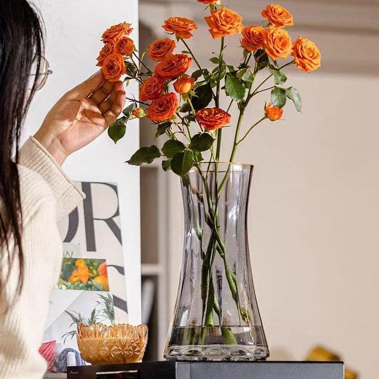 Luz de luxo criativo simples vaso vidro decoração sala estar arranjo flor transparente hidropônico flor rosa lírio nórdi