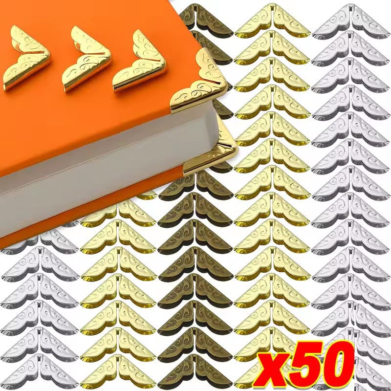 Cantos Protetores De Livros De 50 Unidades-Decoração De Álbuns De Fotos Retrô-Protetor De Canto De Menus Notebook DIY Vi