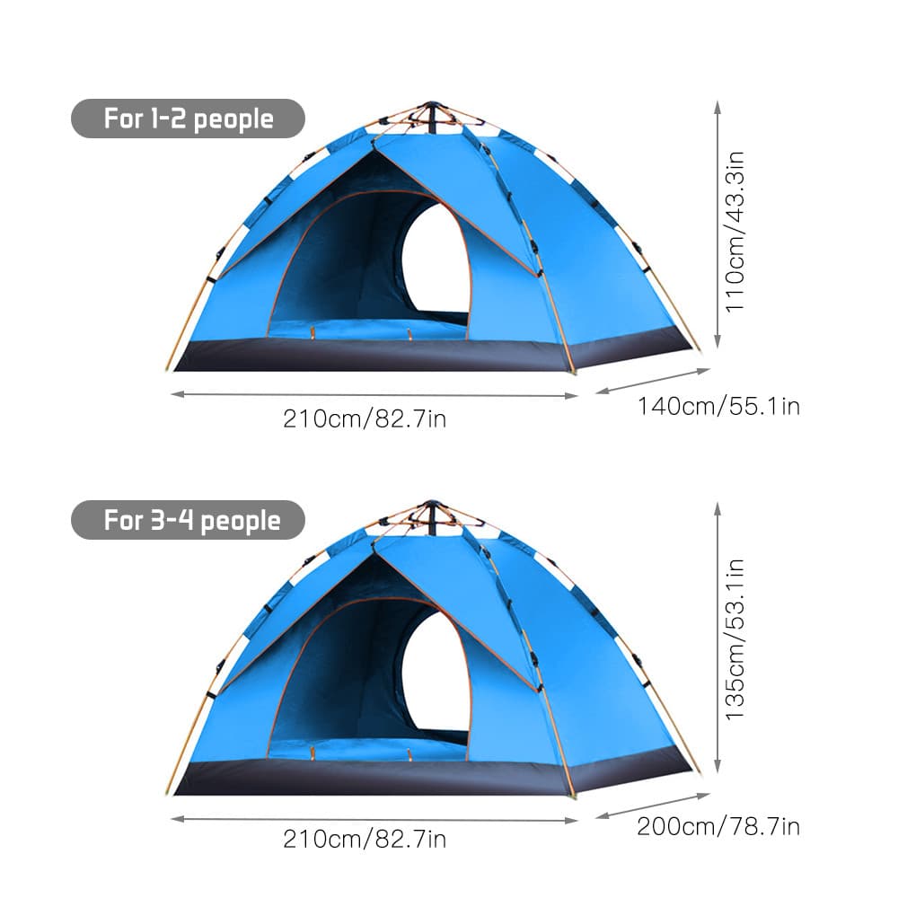 Tenda pop-up SIUKE ao ar livre, resistente à água, portátil, acampamento instantâneo para 1-2/3-4 pessoas, família