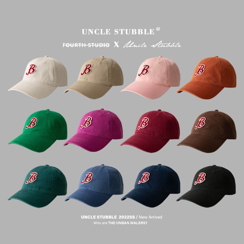 Tio Hu Zhi Original Letra B Boné de beisebol masculino estilo ocidental pequeno boné macio nicho Design chapéu feminino
