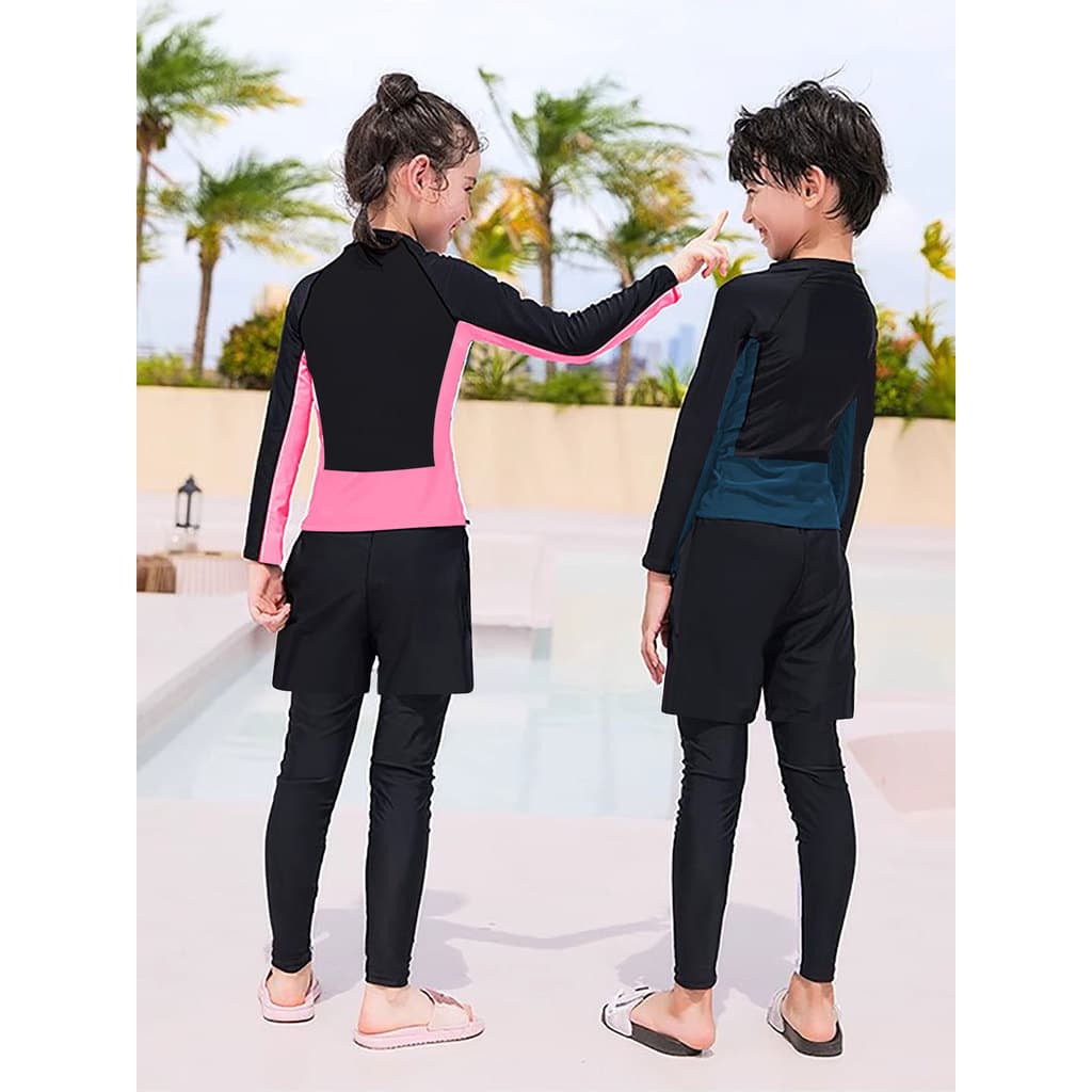 Verão novo estilo crianças Split maiô calças de manga comprida meninos meninas profissional de secagem rápida maiô terno