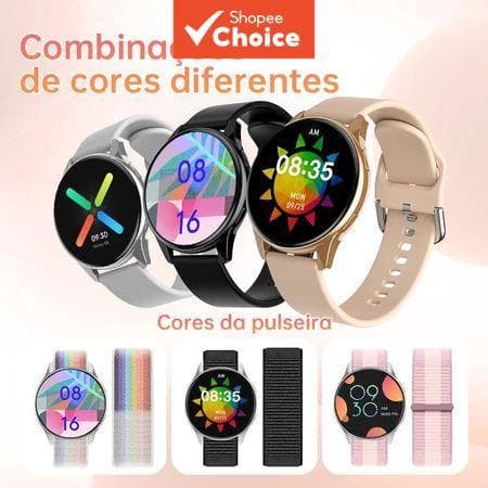 Relógio Inteligente T2 Pro Para Homens Mulheres Monitor de Saúde Esportivo Pulseira à Prova D'Água