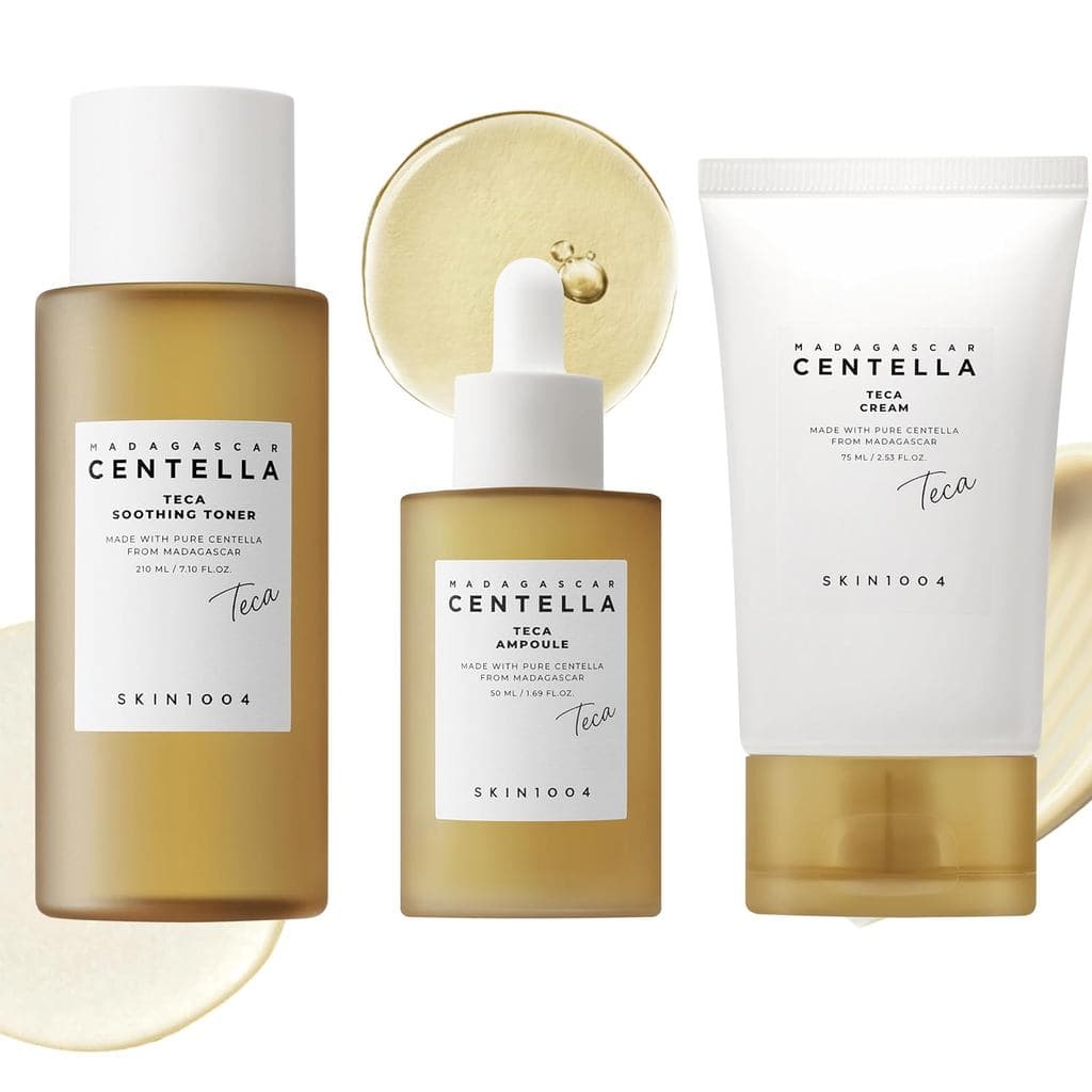 SKIN1004 Madagascar Centella TECA Skincare Set, hing Toner, Hydrating Ampoule & Moisturizing Cream, Korean Routine with