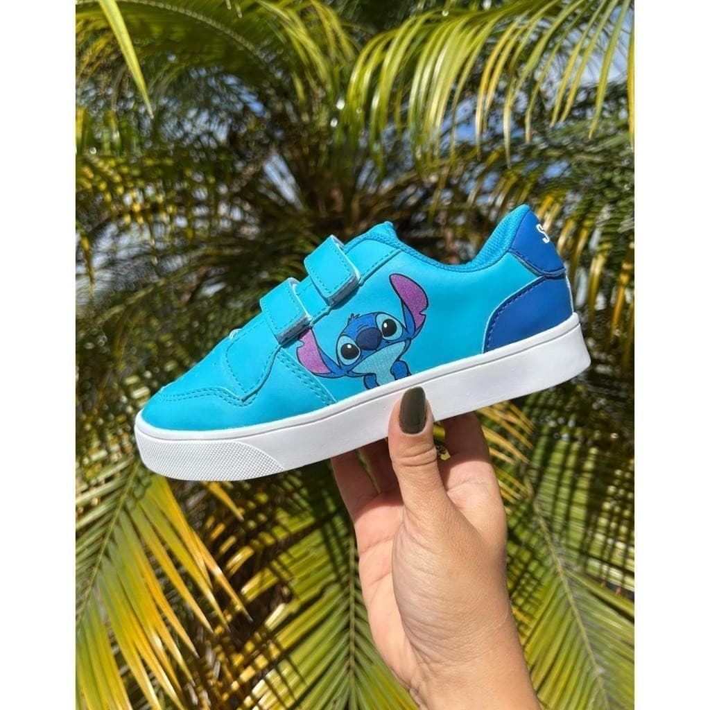Tênis Infantil Stitch C/Velcro Lilo & Stitch Confortável Menino Menina