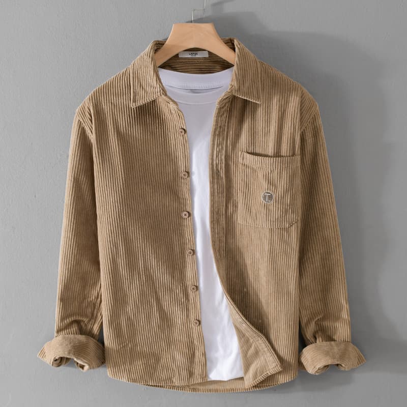 Camisa De Manga Comprida De Veludo Masculina Outono Inverno Roupas Masculinas Cor Sólida Casual Solta Primavera Outono A