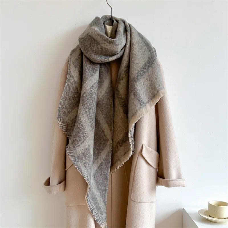 Homens Mulheres Outono Inverno Xadrez Longo Cachecol Moda Quente Grosso Cachecóis Feminino Vintage Xale Bupandas Designe