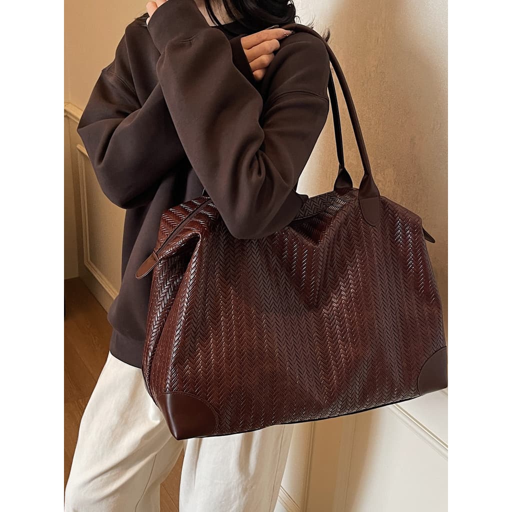 Moda tecido sacos femininos High-End simples atmosférico grande capacidade bolsas de trabalho feminino Commuter