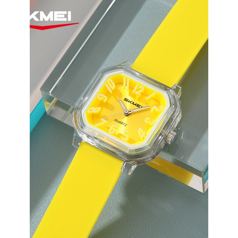 Momento bonito estudante simples nicho moda tendência caso transparente relógio de pulso feminino Digital fresco à prova