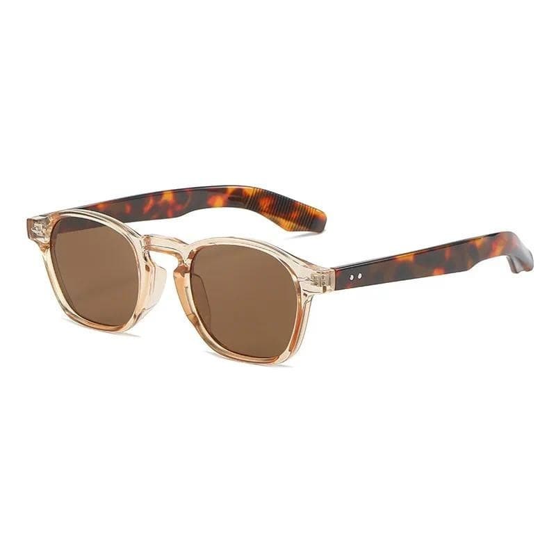 Óculos de Sol Redondos Retrô Irregulares e Elegantes com Lentes Transparentes UV400 QCI3