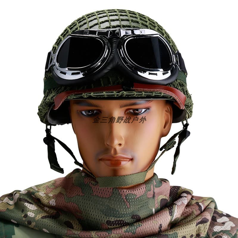 Clássico americano M1 capacete de aço de dupla camada fraternidade filme e televisão adereços ventilador militar CS equi